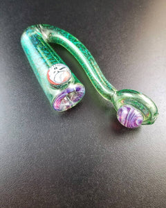 Eran Park Glass Emerald Dichro and Ruby Wig Wag Dead Head Sherlock Pipes