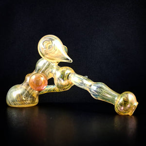 Oats Glass Silver & Gold Fumed Bubbler Pipe #2