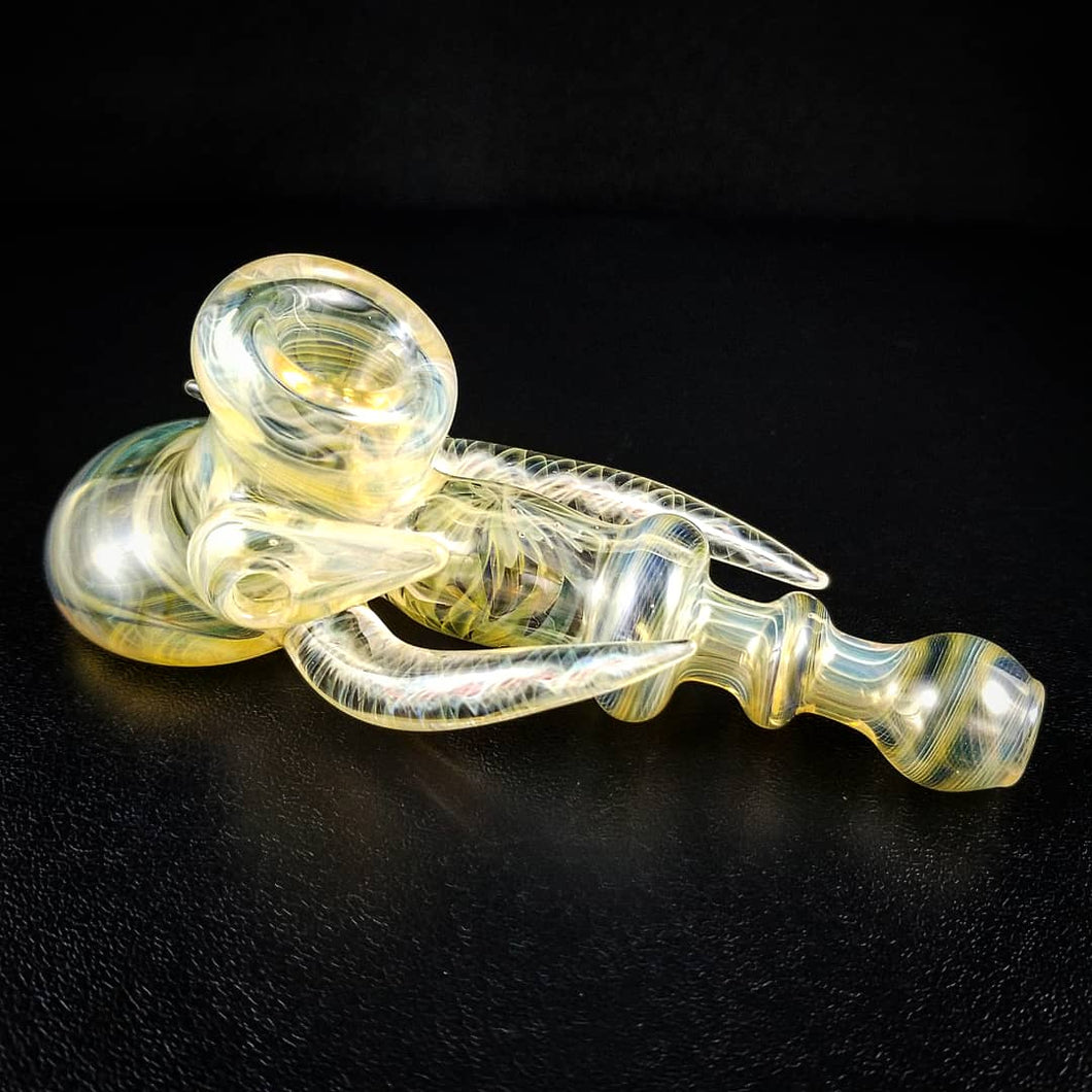 Oats Glass Silver & Gold Fumed Hammer Pipe #5
