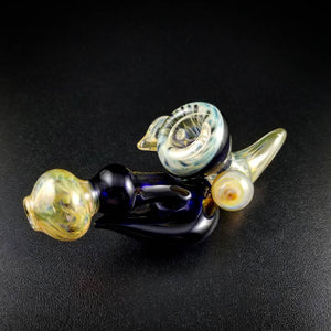 Oats Glass Silver & Gold Fumed Sherlock Pipe #6