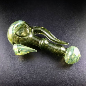 Oats Glass Green Money Spoon Pipe #9