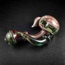 Load image into Gallery viewer, Oats Glass Green &amp; Wood Spoon Pipe #20