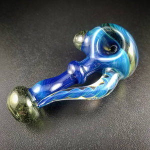 Oats Glass Blue Spoon Pipe #28