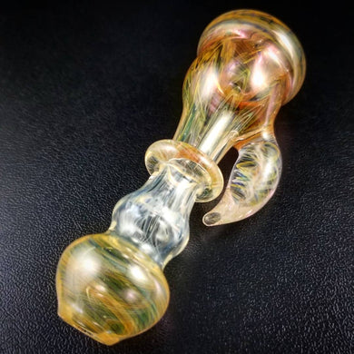 Oats Glass Silver & Gold Fumed Chillum Pipe #4