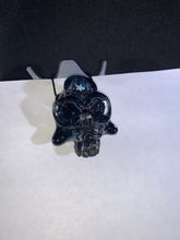 Load image into Gallery viewer, Djinn Glass Crushed Opal Wonky Skull Pendant W/ Star Opal 3rd Eye