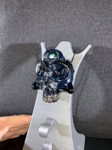 Djinn Glass Crushed Opal Wanky Skull Anhänger mit Sternopal 3. Auge