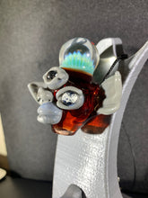 Load image into Gallery viewer, Djinn Glass Ruby Enlightened Gremlin W. Chip Stack Eyes &amp; Fumed Explosion Head Pendant