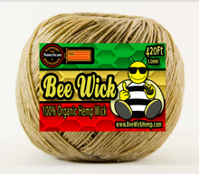 Cargar imagen en el visor de la galería, Bee Wick Hemp Wick 100% Organic Hemp 10ft - 420ft