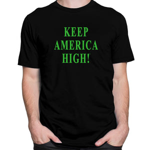 KEEP AMERICA HIGH Black T-Shirts