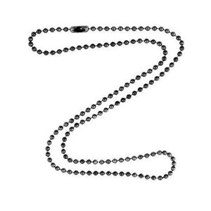 Black Plated Ball Chain Necklace 24" Long 2.4mm Wide