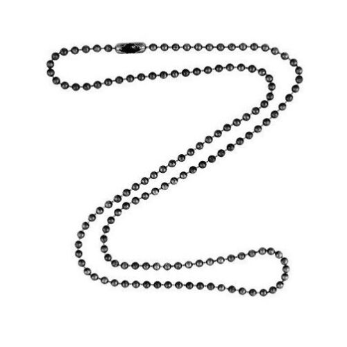 Black Plated Ball Chain Necklace 24