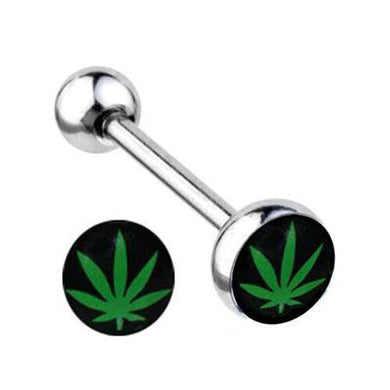 Mile High Club Pot Leaf Tongue/Belly Button Rings