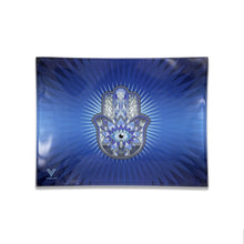 Laden Sie das Bild in den Galerie-Viewer, Syndikat „HAMSA BLUE“ Glas-Rolltabletts